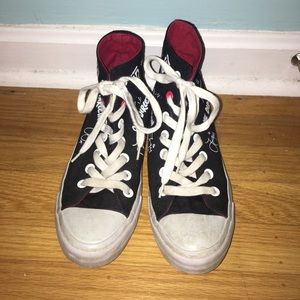 One Direction high top shoes with signatures